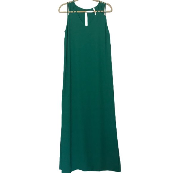 S Twelve Women's Emerald Green V Neck Maxi Dress S - Picture 1 of 8